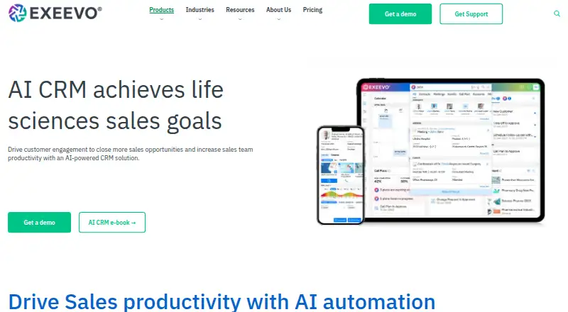 Exeevo Omnipresence CRM's website