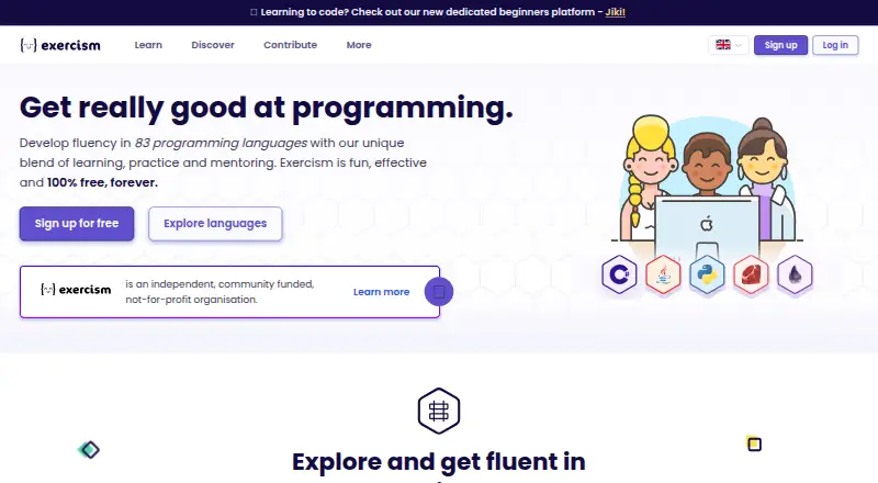 Exercism's website