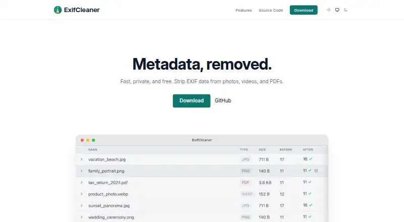 ExifCleaner's website