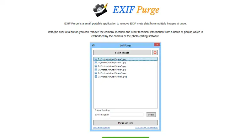 ExifPurge's website