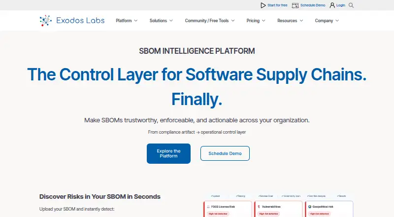 Exodos Labs's website