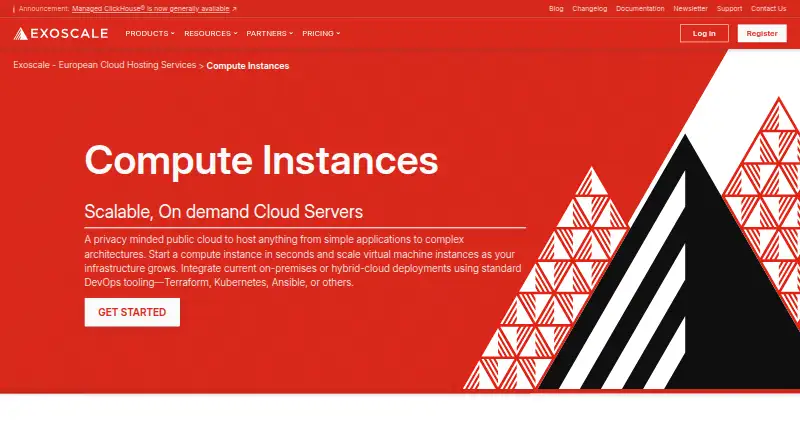 Exoscale Compute's website