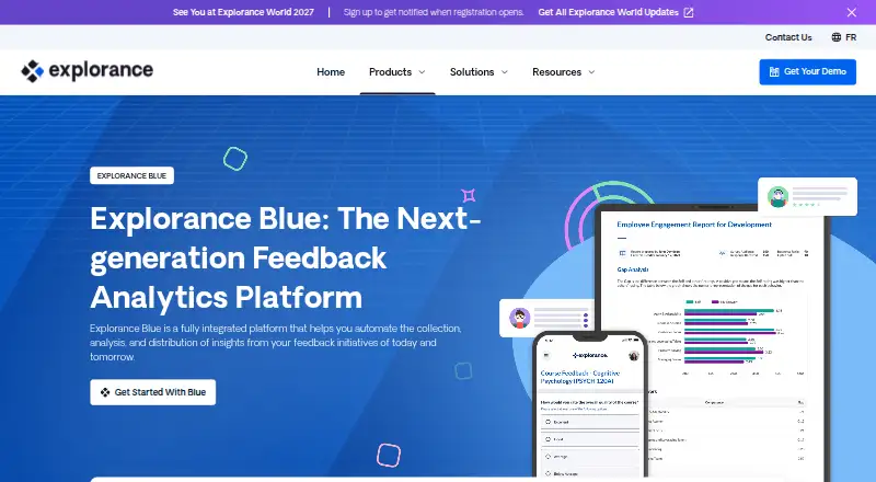 Explorance Blue's website