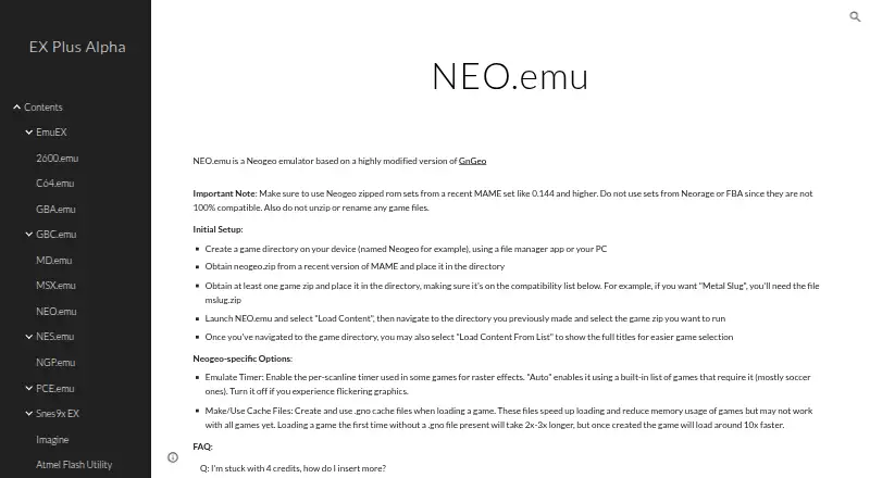 NEO.emu's website