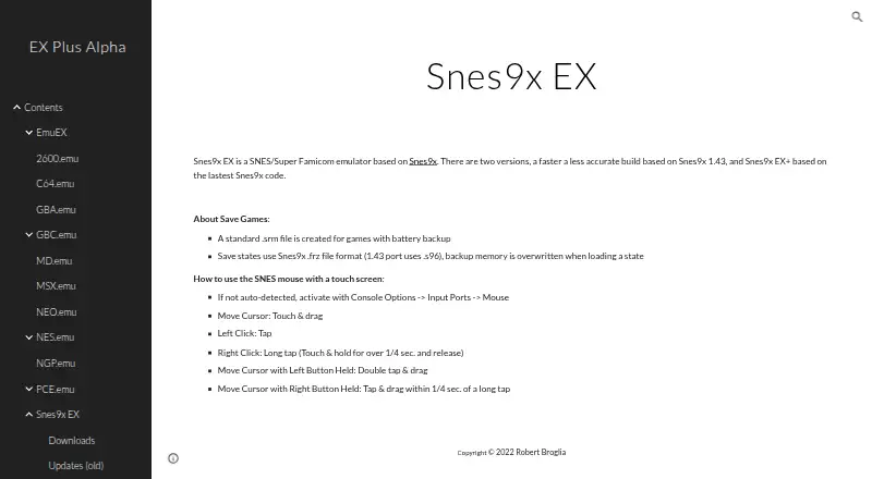 Snes9x EX+'s website