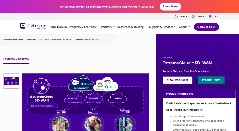 ExtremeCloud SD-WAN's website