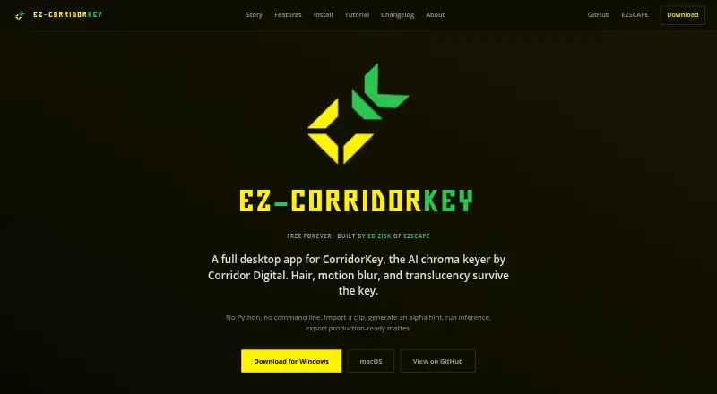 EZ-CorridorKey's website