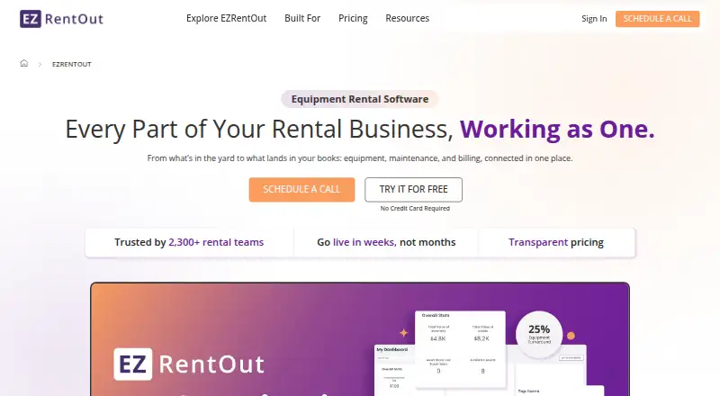 The EZRentOut homepage