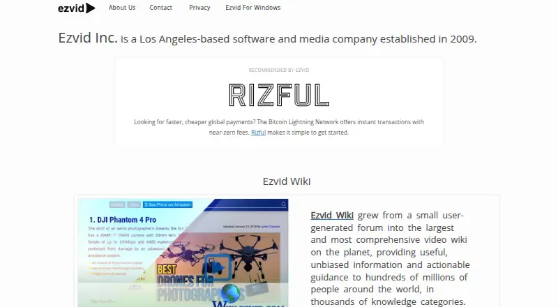 The Ezvid homepage