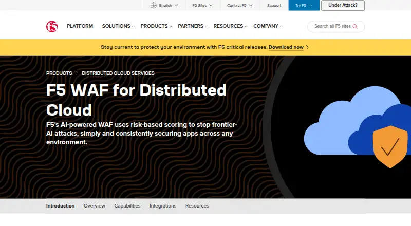 F5 WAF for Distributed Cloud's website