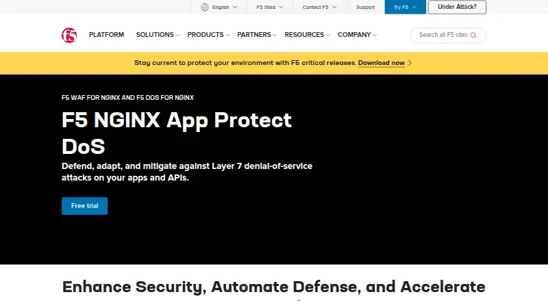 NGINX Plus's website