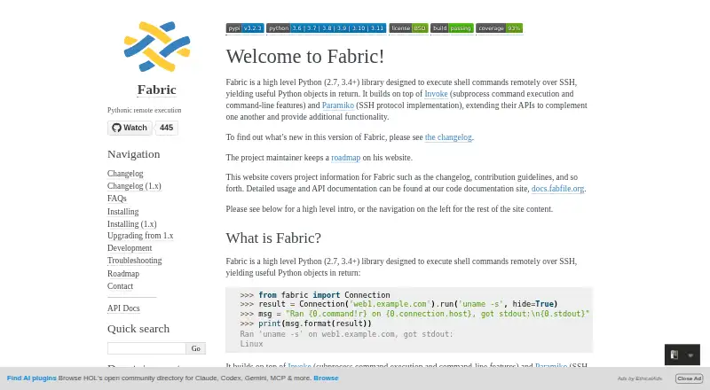 Fabric's website