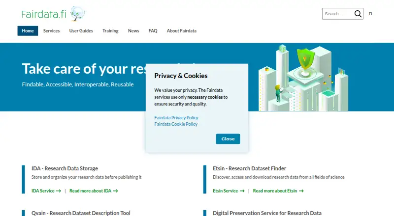 Fairdata's website