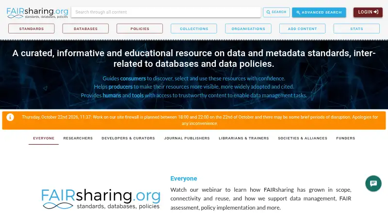 FAIRsharing's website
