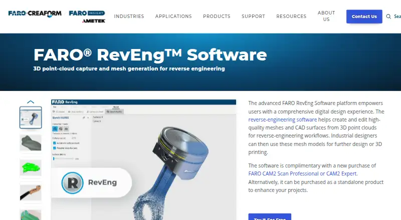 FARO RevEng's website