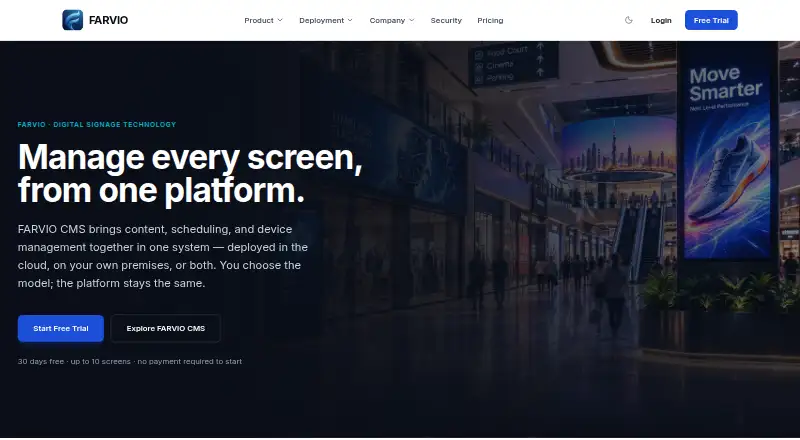 FARVIO CMS's website