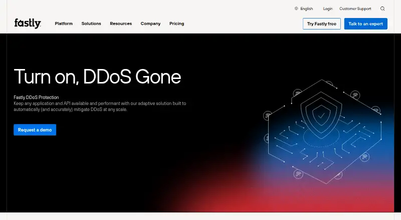 Fastly DDoS Protection's website