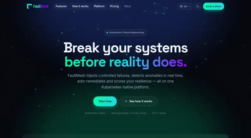 FaultMesh's website