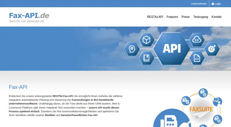 Faxsuite REST API's website