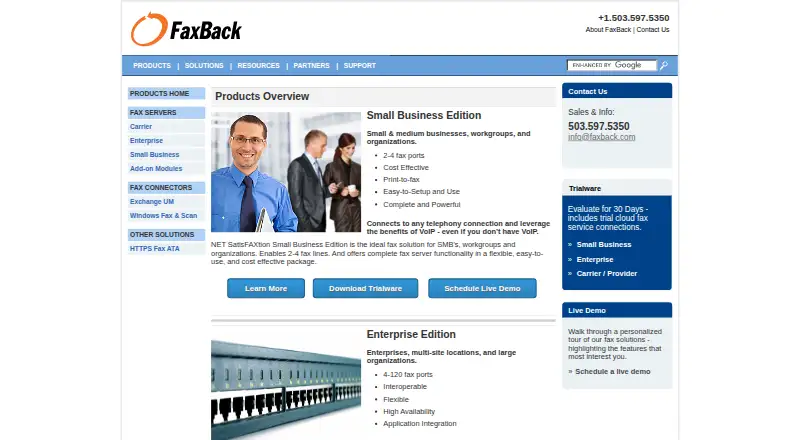 NET SatisFAXtion's website