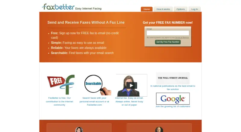 The FaxBetter homepage