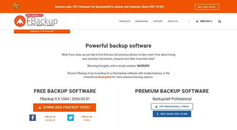 The FBackup homepage