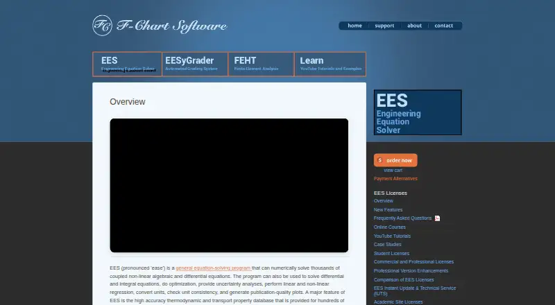Engineering Equation Solver (EES)'s website