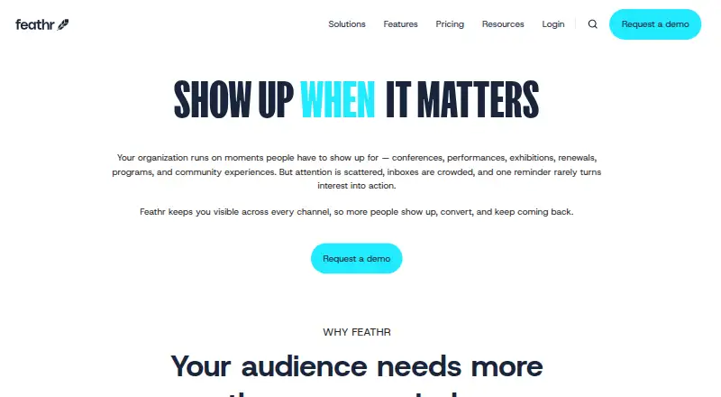 The Feathr homepage
