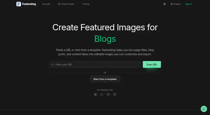 The FeatureImg homepage