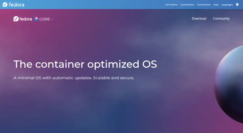 Fedora CoreOS's website