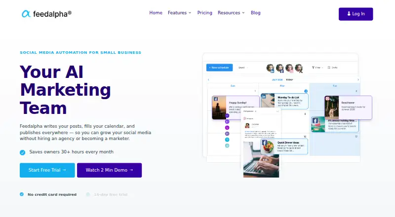 The Feedalpha homepage