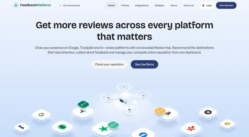 The FeedbackPlatform homepage