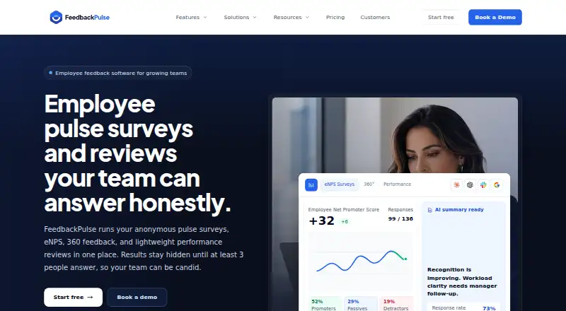 The FeedbackPulse homepage