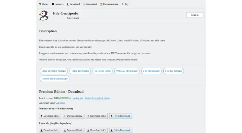File Centipede's website