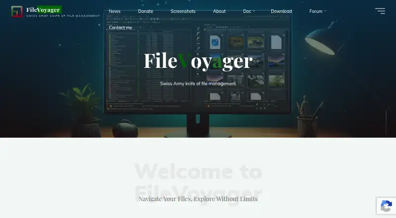 The FileVoyager homepage