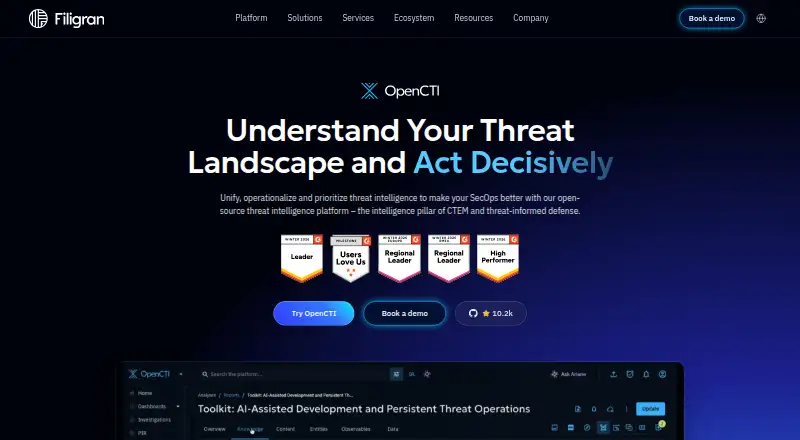 OpenCTI's website