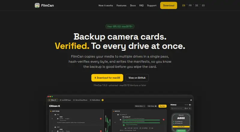 FilmCan's website