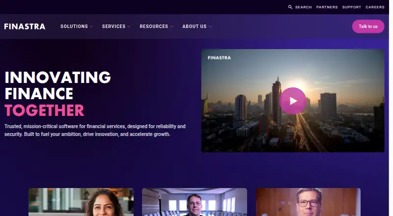 Finastra Fusion Digital Banking's website