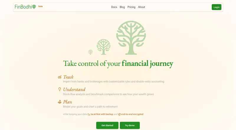 The FinBodhi homepage