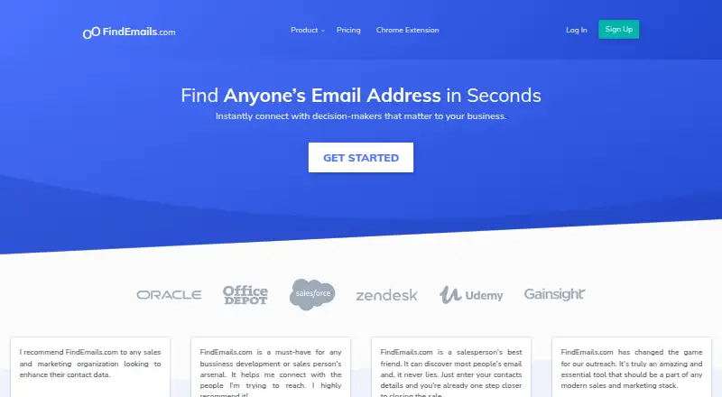 FindEmails.com's website