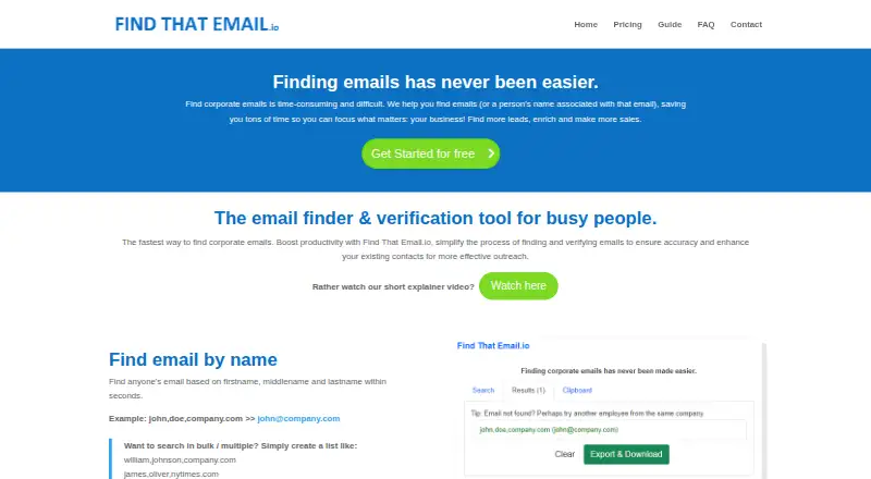 FindThat.Email's website