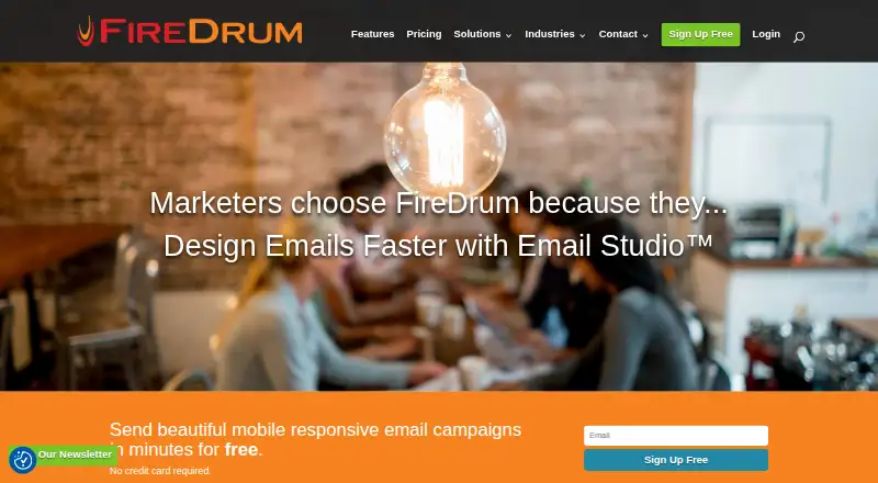 The FireDrum Email Marketing homepage