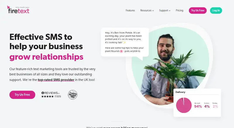 The FireText homepage