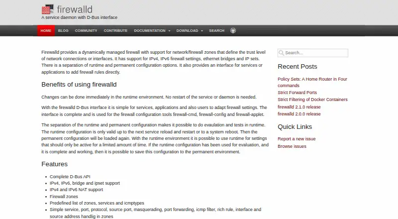 firewalld's website
