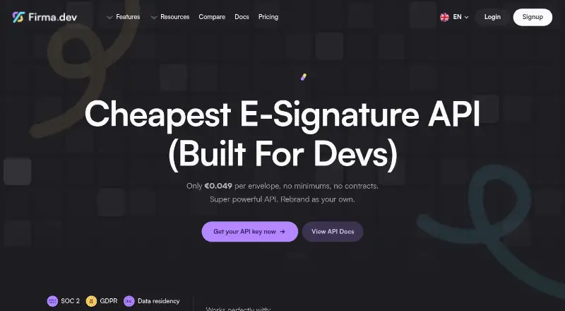 Firma.dev's website