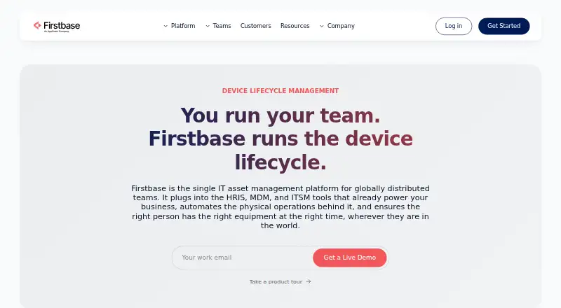The Firstbase homepage