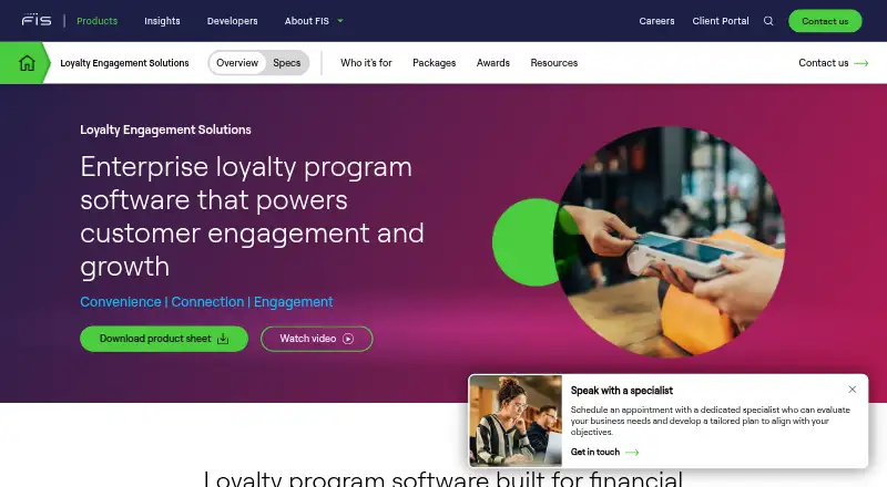 FIS Loyalty Engagement Solutions's website