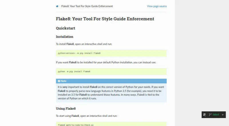 Flake8's website