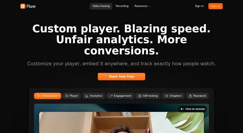 Flare's website