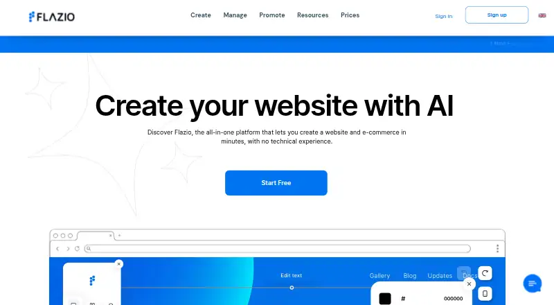 The Flazio homepage